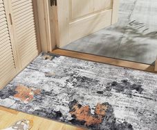 Washable Rugs Small Non Slip Area Rugs for Bedroom Machine Washable Rugs Living Room Soft Short Pile Rug Indoor Entry Floor Rug Non Shedding Dense Abstract Chic Ink Splash Rug 60x110CM Blue