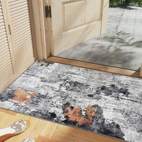 Washable Rugs Small Non Slip Area Rugs for Bedroom Machine Washable Rugs Living Room Soft Short Pile Rug Indoor Entry Floor Rug Non Shedding Dense Abstract Chic Ink Splash Rug 60x110CM Blue