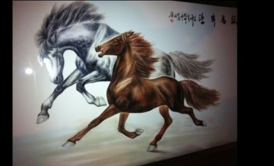 Hand Painting ceramic Horse picture