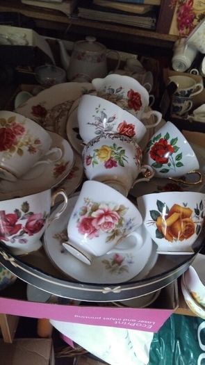 21piece miss match china tea set