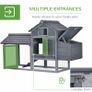 Small Chicken Coop with Run Hen House Poultry Nesting Box Grey 150.5 x 54 x 87cm Image 5