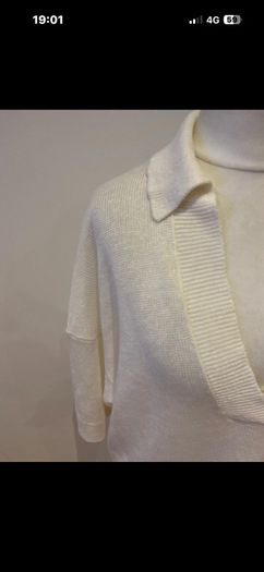Massimo Dutti cream linen top size 10