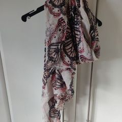 New Look Pink Butterfly Scarf