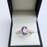Vintage 9ct Gold Amethyst & Diamond Cluster Ring Image 2