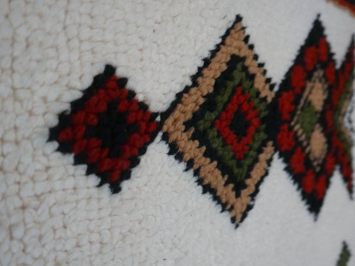 Scandinavian Handmade Thick Wool Rug with geometric pattern 48" X 31"
