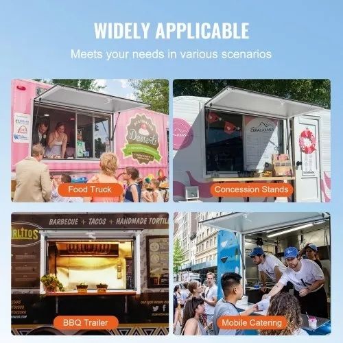 Concession Window for Food Truck, 48"x36" Aluminum Alloy Food Truck Service Window, Up to 85 Degrees Stand Serving Window