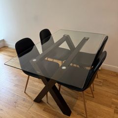 Glass Table & 4 Chairs