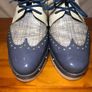 Hispanitas Ladies Brogue Style Shoes Blue with Floral insole pattern UK4 EUR37   S-D Image 3
