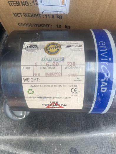 9 inch (230mm) Lead roll - 6m - 28kg