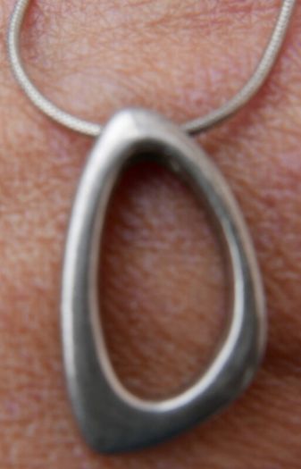 Vintage Sterling Silver 926 Triangle Pendant Necklace on Snake Chain 8,3g
