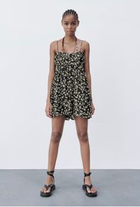 Zara metallic thread playsuit with pockets