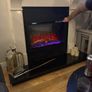 Modern White Marble Fireplace + Electric Colour Fire Image 3