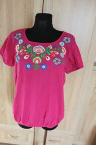 Pink embroidered BPC cotton top size UK16 EU44 Postage included