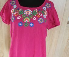 Pink embroidered BPC cotton top size UK16 EU44 Postage included