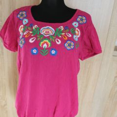 Pink embroidered BPC cotton top size UK16 EU44 Postage included