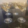 Set of four amber and plain glass martini or cocktail glasses Image 4