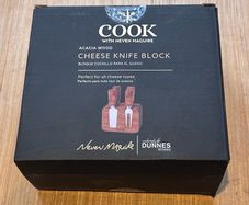 Small Acacia Wood Cheese Knife Block
