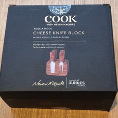 Small Acacia Wood Cheese Knife Block