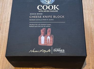 Small Acacia Wood Cheese Knife Block