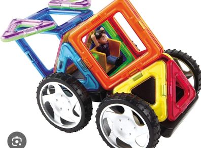 Magformers magnetic tiles toy car set