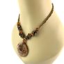 Vintage Tigers eye Necklace with Murano glass pendant Image 3