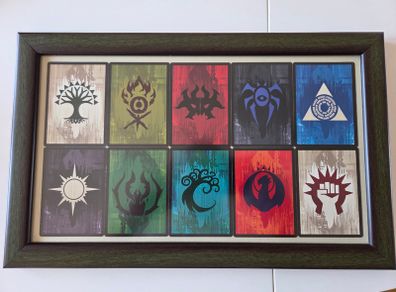 Framed MTG Ravnica Guild Symbols Set - Anti-Glare Glass