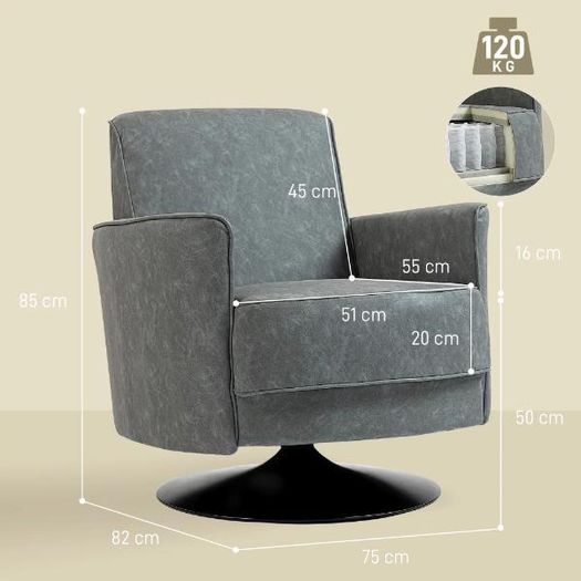 Upholstered Swivel Accent Chair