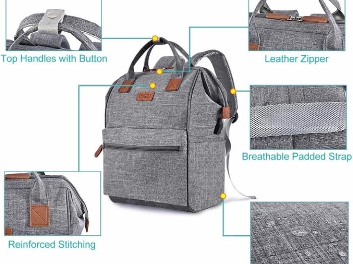 Travel Laptop Backpack, Wide Open Work Bag Lightweight Laptop Bag with USB Charging Port, Anti Theft Business Backpack, Water Resistant School Rucksack Gifts for Men Women (15.6inch Grey/Black)
