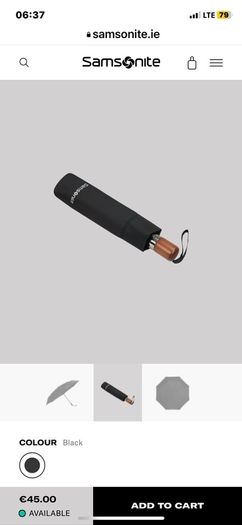 Samsonite umbrella WOOD CLASSIC auto open close wind protection brand new