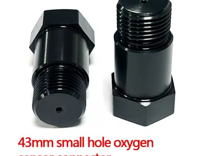 Car Modification 43mm New O2 Oxygen Sensor adapter Black steel Angled Extension Connector M18x1.5 Adapter CEL Fix
