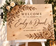 Personalised Wooden Wedding Signs