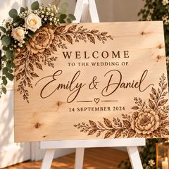 Personalised Wooden Wedding Signs