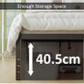 Black Double Bed Frame 4ft 6 with Curved Headboard, Heavy Duty 46 cm High Image 7