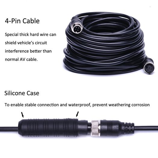 7" HD LCD Monitor + Rear view Car Camera Parking Night Vision Waterproof Backup Camera For Bus Truck RV Trailer for Camper Van Bus Truck Rear View Display