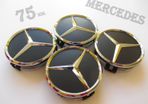 4x BLACK 75mm Mercedes Benz Alloy Wheel Center Caps cap Hub Cover E S C S CLK 75