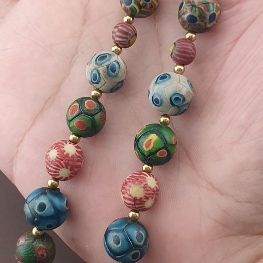 Ancient Gabri Thousand Eyes Glass Beads Necklace 26inches