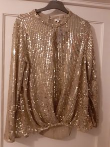 Brand new River Island silver sequin top size 12