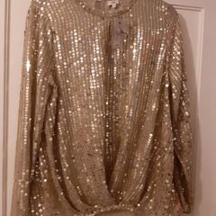 Brand new River Island silver sequin top size 12