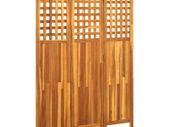 3-Panel Room Divider 121x2x170 cm Solid Acacia Wood