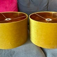Ochre velvet lampshades