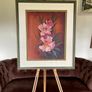 Vintage Peonies Floral Original Acrylic Painting In Ornate Frame Image 5
