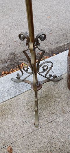 antique brass oil lamp stand