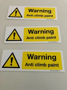 Anti Climb Warning Signs