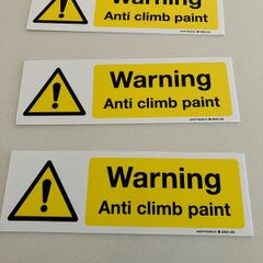 Anti Climb Warning Signs