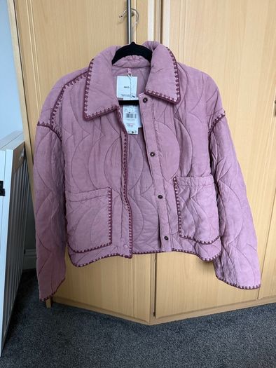 Mango Contrast Piping Quilted Jacket BNWT