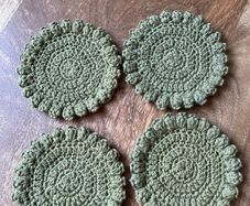 100% cotton crochet coasters