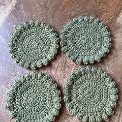 100% cotton crochet coasters