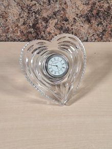 Waterford crystal Heart shaped desk table clock