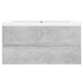 Sink Cabinet with Built-in Basin Concrete Grey Chipboard Image 7