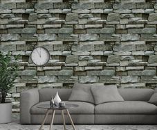 NEW SALE | Stone Brick Wallpaper Peel and Stick 3D Effect Blocks Vintage Brick Faux Textured Self-Adhesive Wallpaper Kitchen Cabinets Backsplash Fireplace Laundry Room Accent Wall Decor